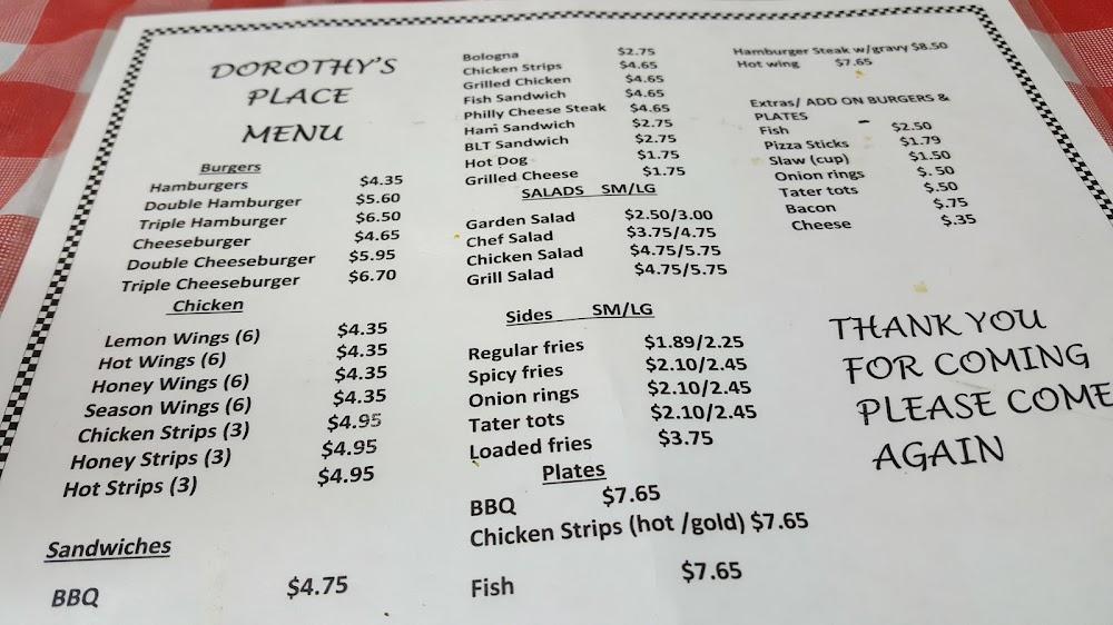 Dorothy's Place Menu image 3